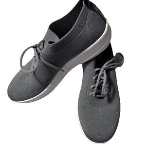 FitFlop Sneakers F-Sporty Uberknit Sneakers Women 7 Grey Sparkle EUC